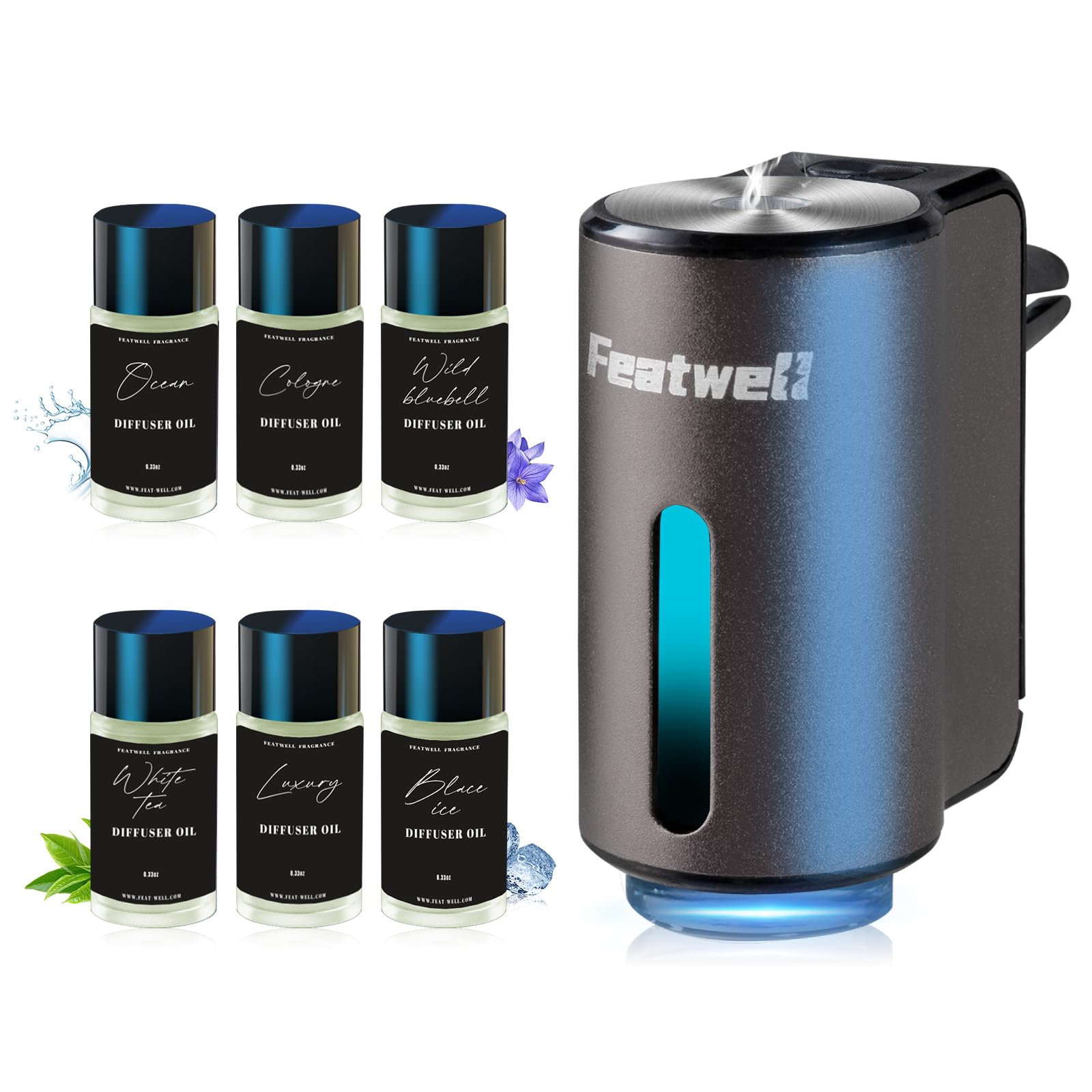 Rechargeable Car Air Freshener with 3 Adjustable Modes - Intelligent Aroma Diffuser for Cars (Grey) | Perfect for Long Drives, Office Commutes & Family Road Trips