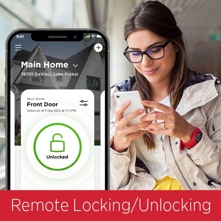Kwikset Smart Lock with Fingerprint & Keyless Entry - Auto Locking, Satin Nickel Finish for Home Security & Smart Door Access
