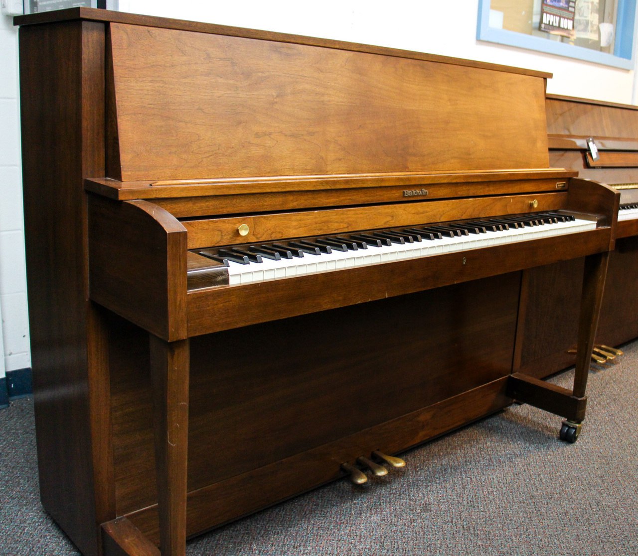 Baldwin 243 Upright Piano in Dark Walnut Finish - Perfect for Home, Studio & Conservatory Use