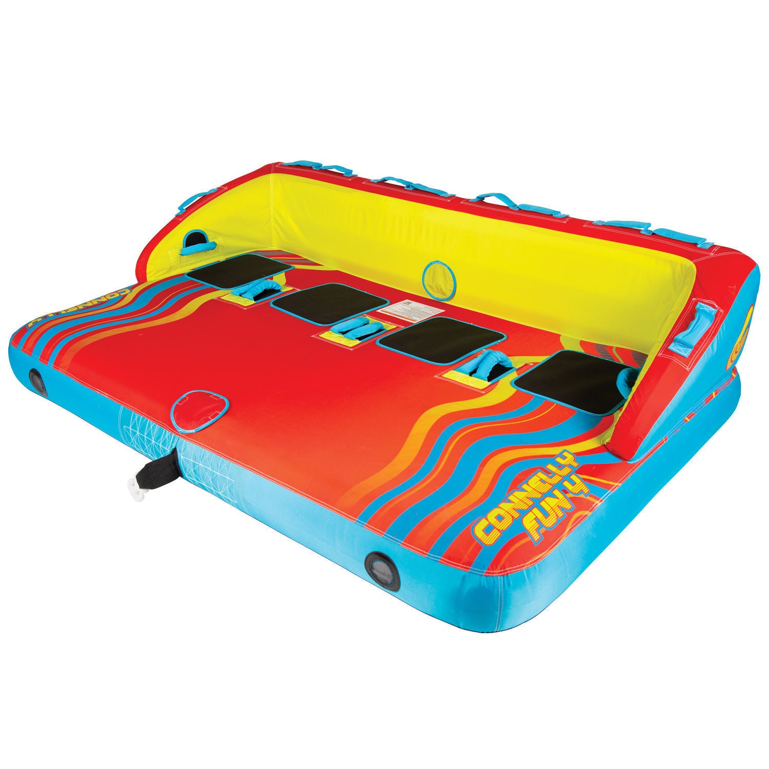 Connelly Fun 4 Towable Tube - 4 Rider Inflatable Water Tube for Boating & Lake Fun - Perfect for Family, Friends & Summer Water Activities