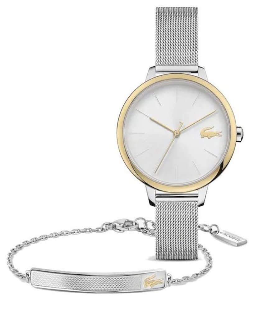 Lacoste Women's Cannes Quartz Watch - Stainless Steel Strap, Silver Dial, Water Resistant, Fashion Wristwatch for Women (Model 2070013) | Perfect for Office, Casual Wear & Special Occasions