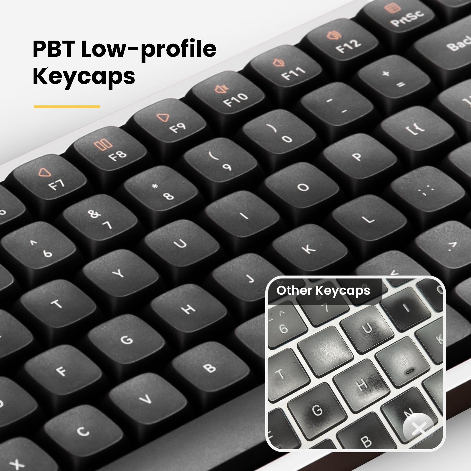LOFREE Flow Low Profile Mechanical Keyboard - 100 Keys Wireless & Wired Rechargeable Keyboard with Bluetooth for Windows/Mac, Black Phantom Tactile Switches | Perfect for Office Work, Gaming & Programming