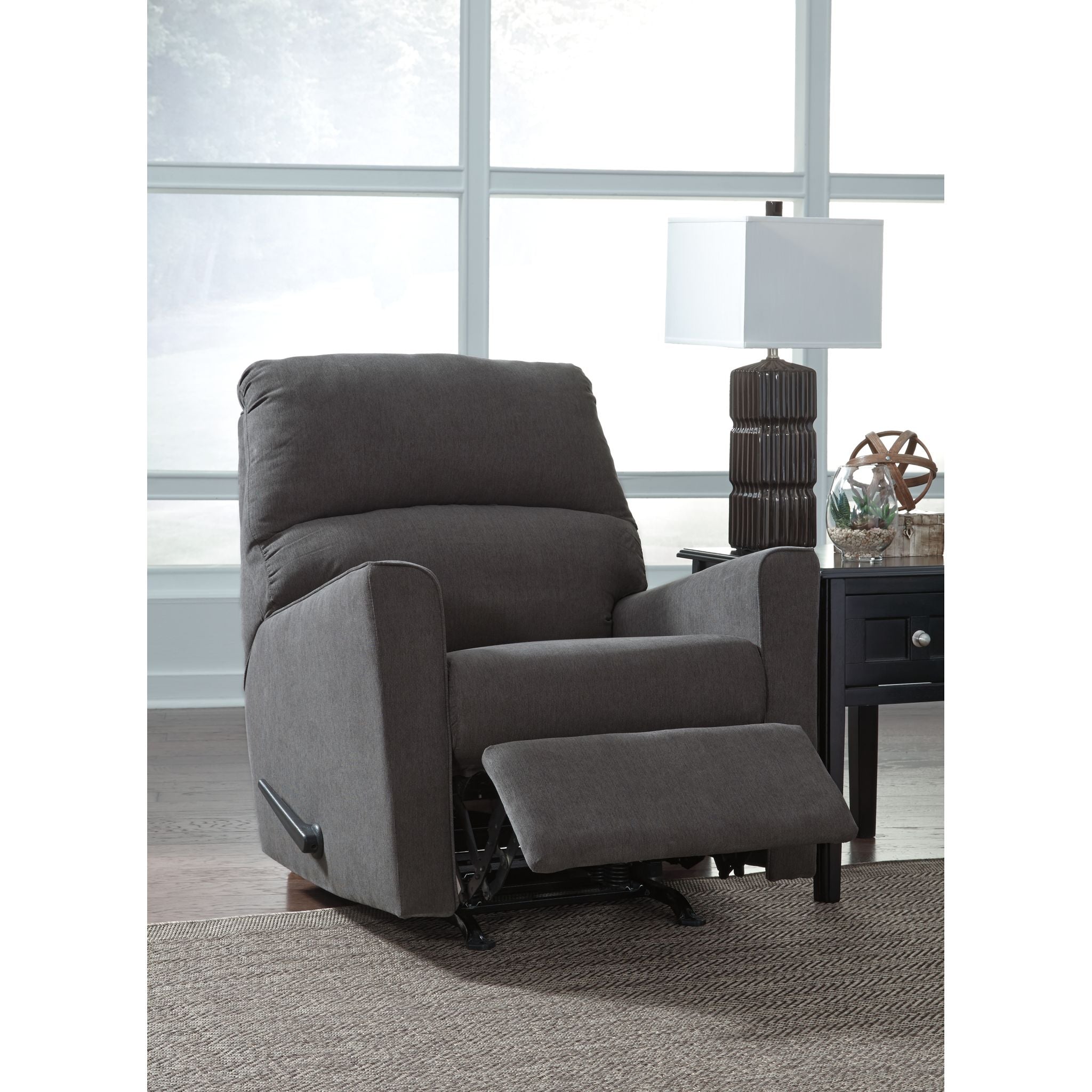 Aleyna Rocker Recliner Chair - Premium Comfort, Charcoal Gray - Perfect for Living Room, Bedroom & Home Theater Relaxation