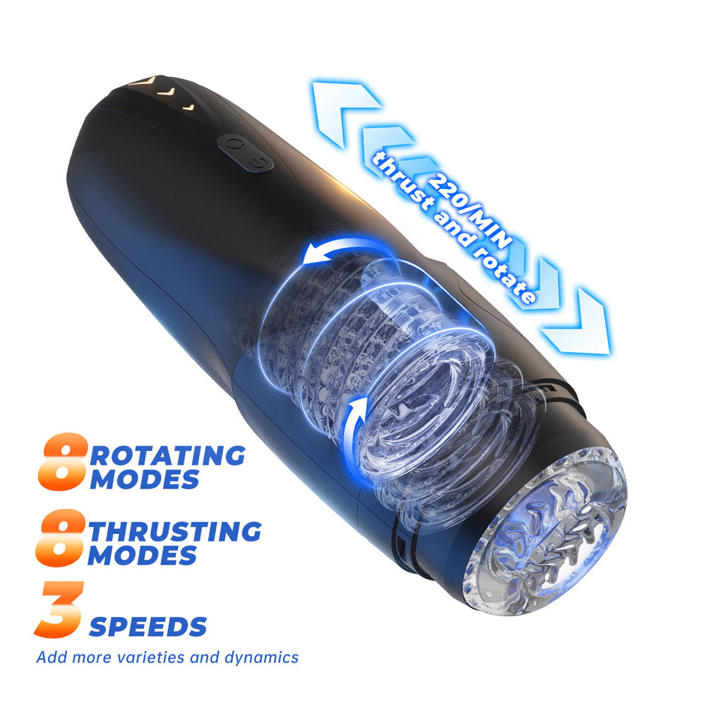 CyberSkin The Galaxy Voy Rotating Stroking Automatic Masturbator - Realistic Male Pleasure Toy for Solo Play & Couples Use - Perfect for Home Relaxation & Spicing Up Intimate Moments