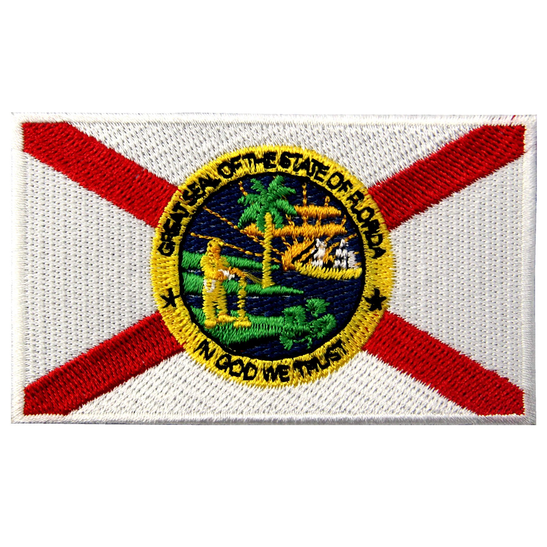 Florida State Flag Patch - Embroidered Iron On & Sew On Emblem for Hats, Jackets, Bags - FL Pride Accessories for DIY Crafts, Costumes & Gifts
