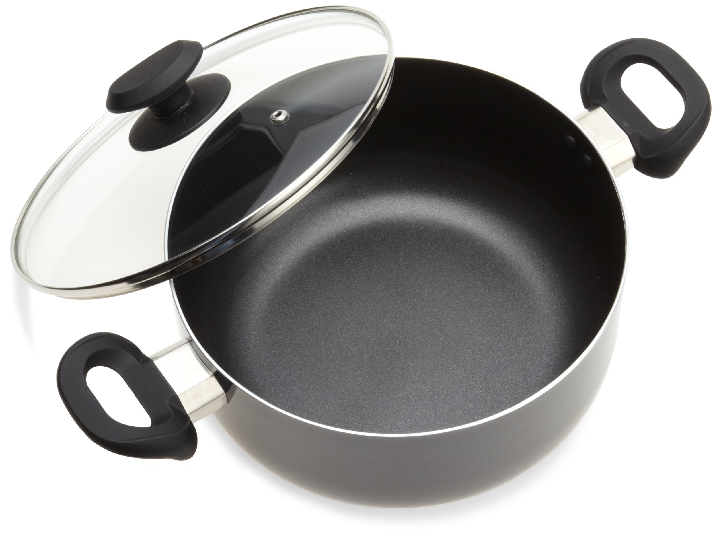 Ecolution 8-Piece Nonstick Cookware Set - PFOA Free, Tempered Glass Steam Vented Lids, Gray - Perfect for Healthy Cooking & Easy Cleanup in Modern Kitchens