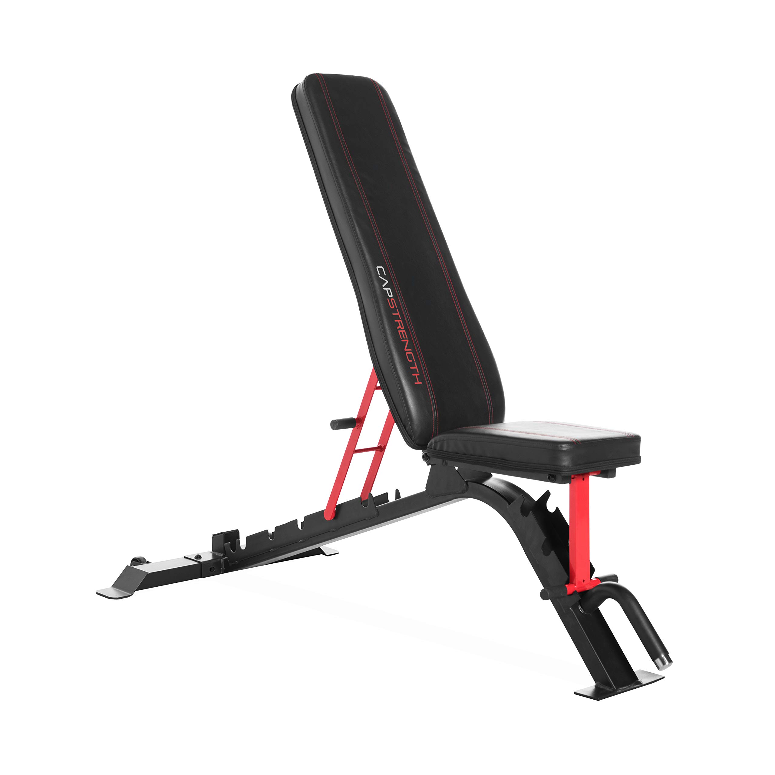 CAP Barbell Strength FID Workout Bench - Adjustable Flat Incline Decline Weight Bench for Home Gym, Black/Red | Perfect for Strength Training, Bodybuilding & Home Workouts