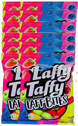 NEW Laffy Taffy Candy Laff Bites - 4.2Oz Theater Snacks (Pack of 12) | Chewy Fruit Flavored Candy for Movies, Parties & Road Trips