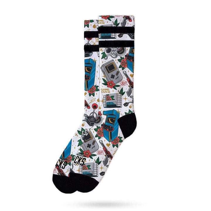 American Socks Signature Game Over Mid High Crew Socks - Comfortable Cotton Athletic Socks for Men & Women - Perfect for Sports, Gym Workouts and Casual Wear