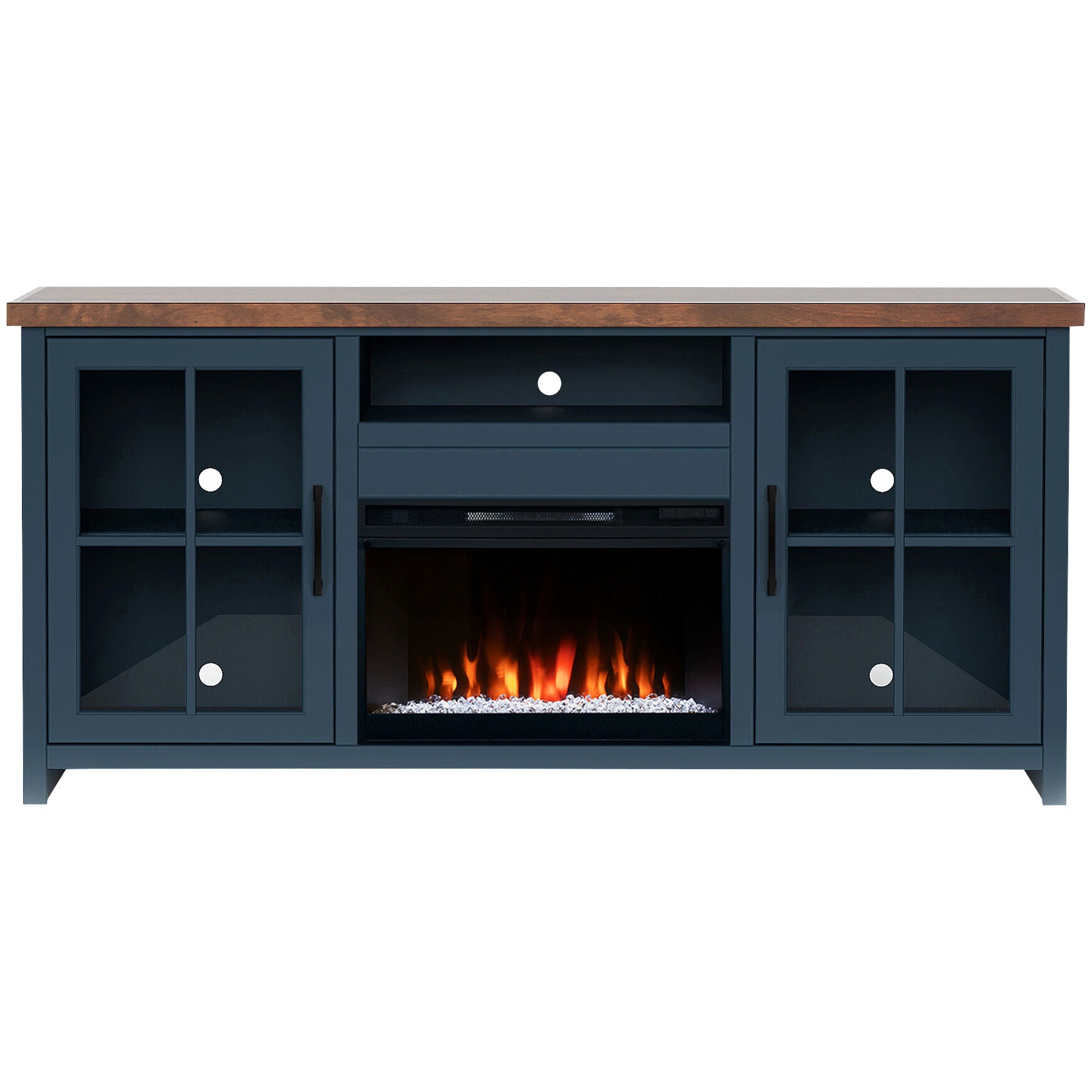 72 Inch Nantucket Fireplace Console - Rustic Wood Mantel for Living Room, Bedroom & Home Decor - Perfect for Holiday Decorations & Cozy Gatherings