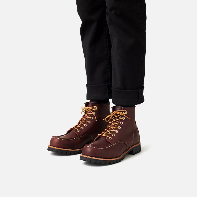 **Red Wing Roughneck 8146 Men's 6-Inch Brown Leather Work Boots - Durable & Comfortable for Construction, Hiking & Outdoor Work**