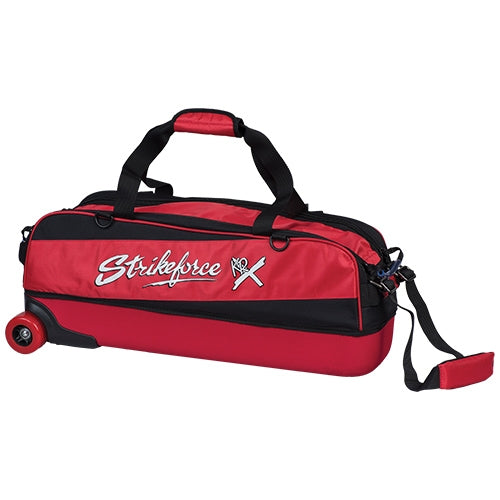 KR Strikeforce Fast Slim Red Triple Tote with Wheels - Lightweight Rolling Bowling Bag for Men & Women - Perfect for Tournaments, League Play, and Travel