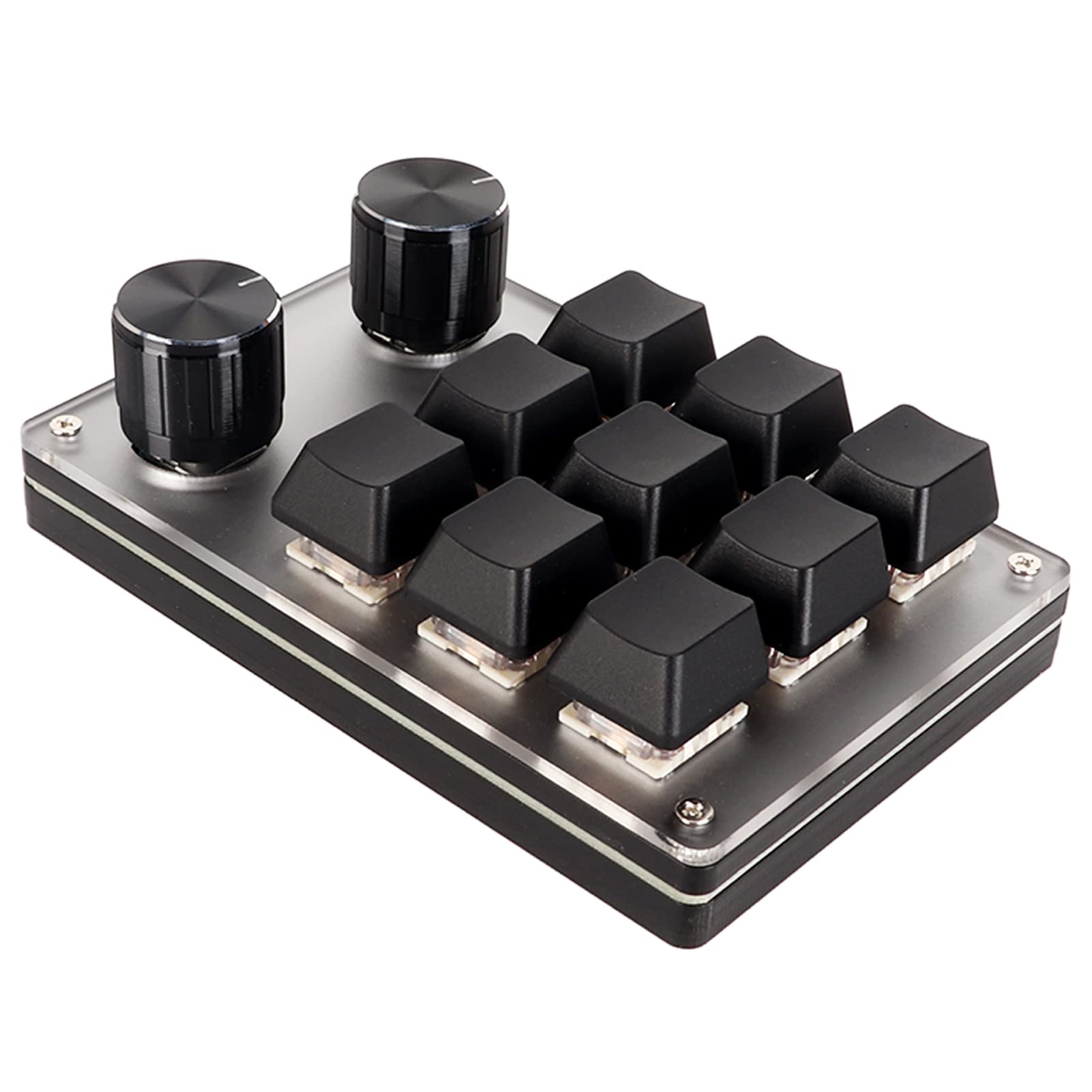 Haofy Mechanical Keyboard - Acrylic Red Switch, Ergonomic Design, 9 Keys with 2 Knobs for PC Gaming & Office Work | Perfect for Typing, Coding & Stream Control