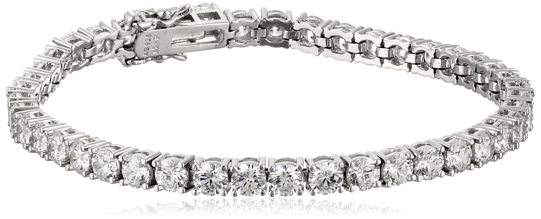 Amazon Essentials Sterling Silver Tennis Bracelet with Round Cut Cubic Zirconia Stones - Elegant & Durable Jewelry for Women, Perfect for Weddings, Parties & Everyday Wear