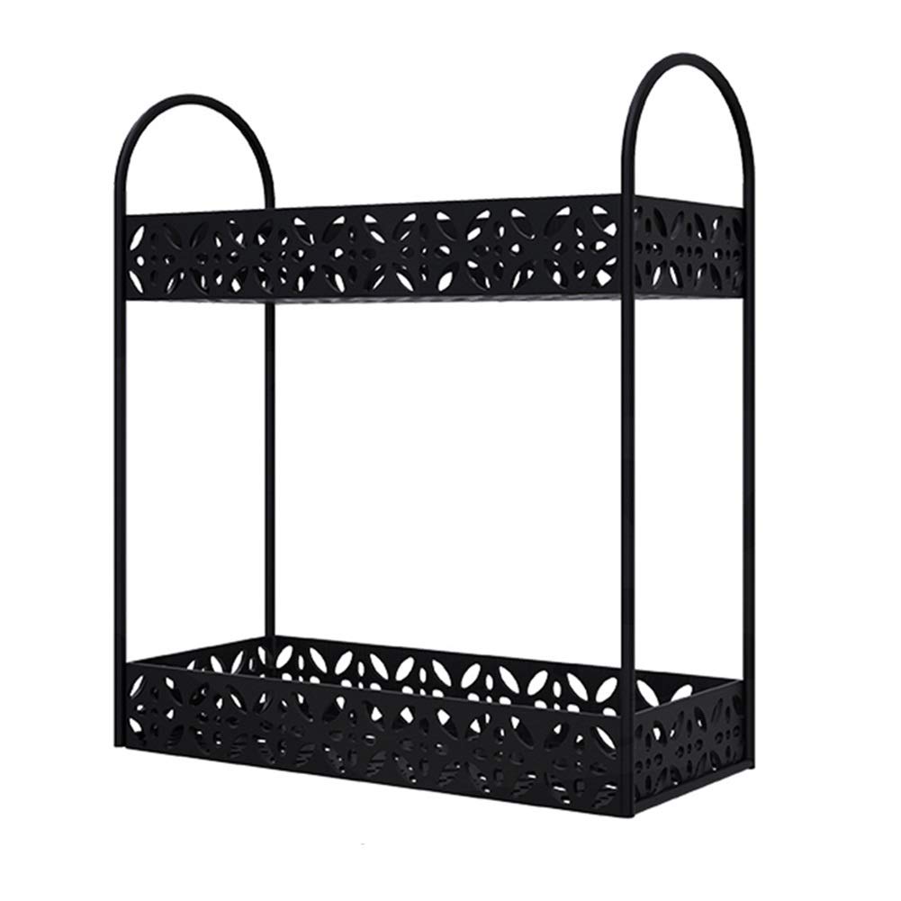HUOQILIN Black Cosmetic Storage Box - 3-Tier Desktop Organizer for Makeup, Skincare & Jewelry - Dressing Table & Bathroom Storage Solution (Size B) - Perfect for Vanity, Travel & Small Space Organization