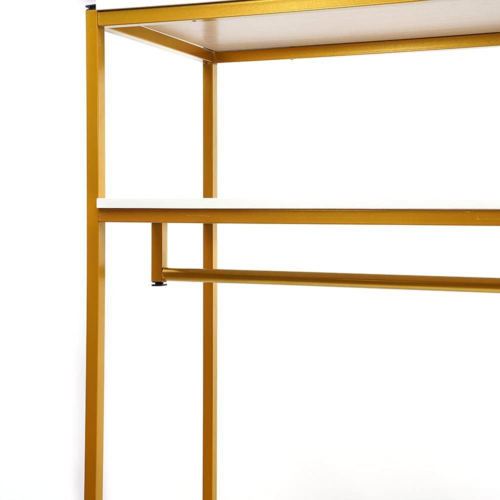 Gdrasuya10 Modern Clothes Rack - Sturdy Metal Square Garment Rack with Shelves for Wedding Dresses & Bridal Gowns | Perfect for Bedroom, Closet & Boutique Organization
