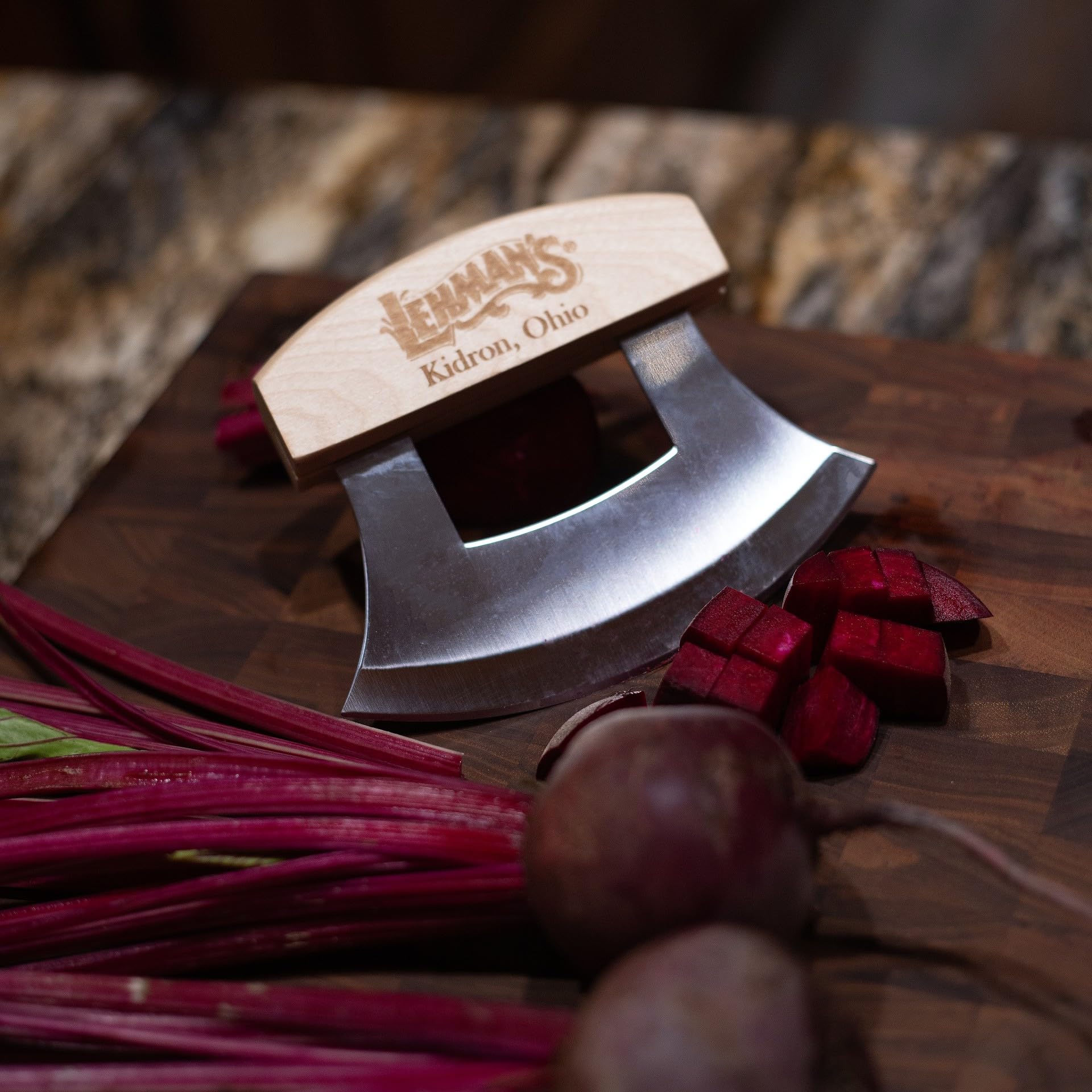 Lehman's ULU Crescent Rocker Knife - 6 Inch Curved Stainless Steel Blade for Chopping and Mincing - Perfect for Salad, Fruit, Vegetables & Herbs - Ideal for Kitchen Prep, Camping & Outdoor Cooking