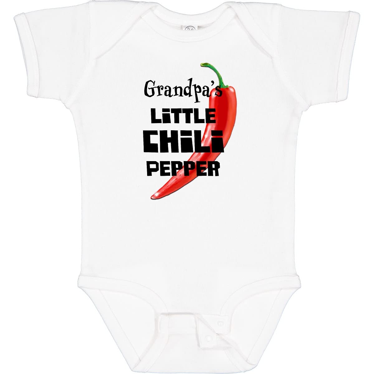 Inktastic Grandpa's Little Chili Pepper Baby Bodysuit - Cute Infant Onesie for Grandparents Day, Family Photos & Special Occasions