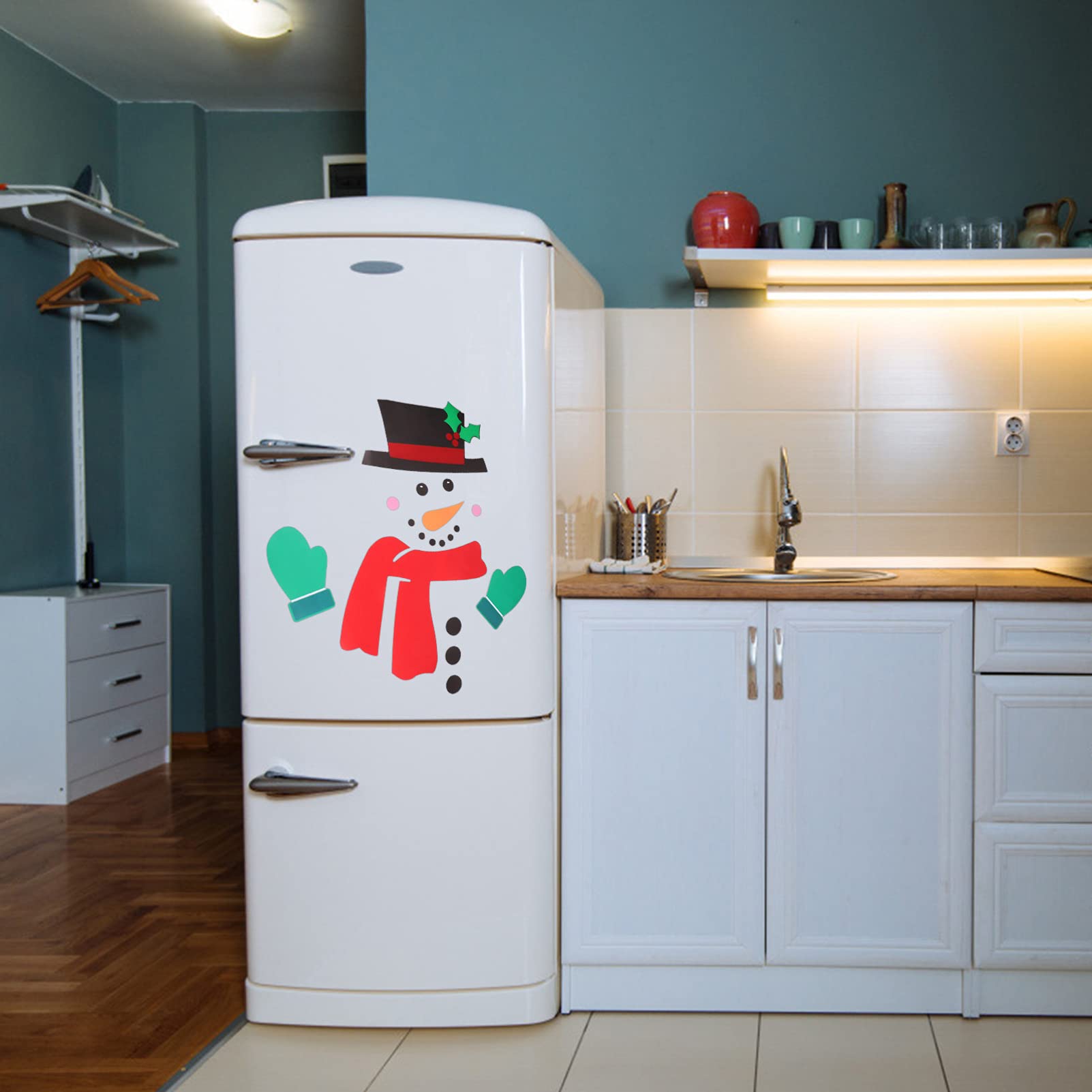 SOLUSTRE Snowman Fridge Magnets - Christmas Refrigerator Decorations, Holiday Party Accessories, Window & Car Decals - Perfect for Home, Office, Car, and Christmas Gift Giving
