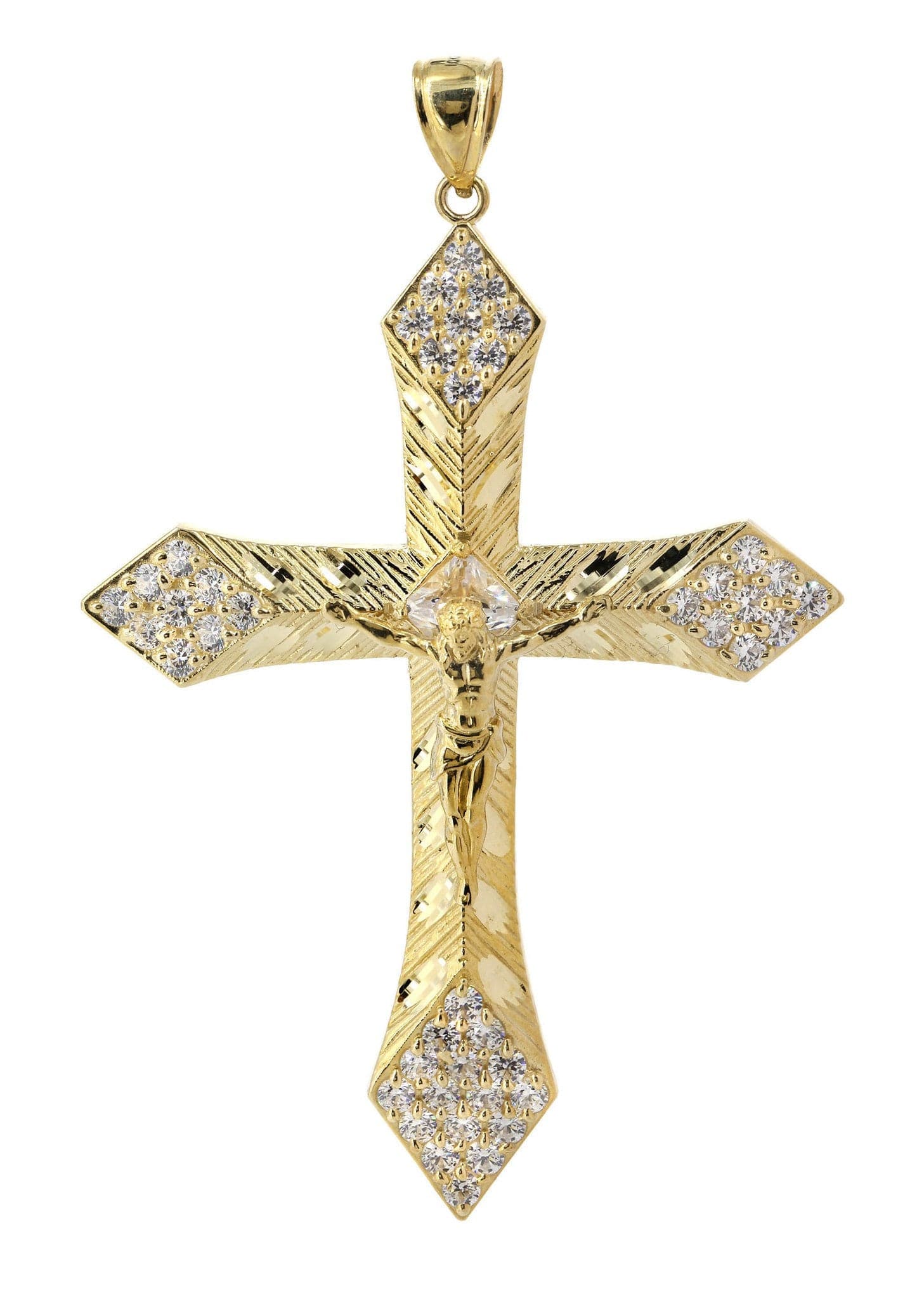 10K Gold Cross Pendant Necklace for Women & Men - 13 Grams Crucifix Jewelry - Perfect for Gifts, Baptism, Weddings & Everyday Wear