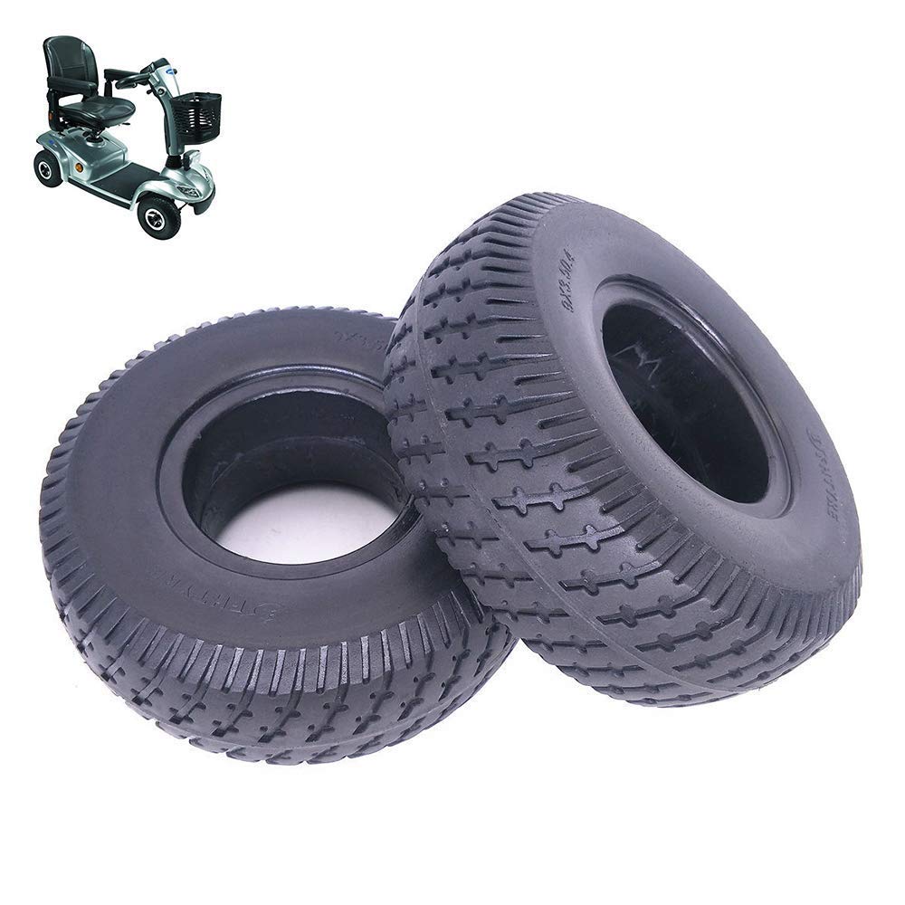 **9x3.50-4 Solid Electric Scooter Tires - Wear-Resistant Polyurethane Rubber, Non-Slip & Puncture-Proof - Durable Scooter Accessories for Commuting & Outdoor Adventures**
