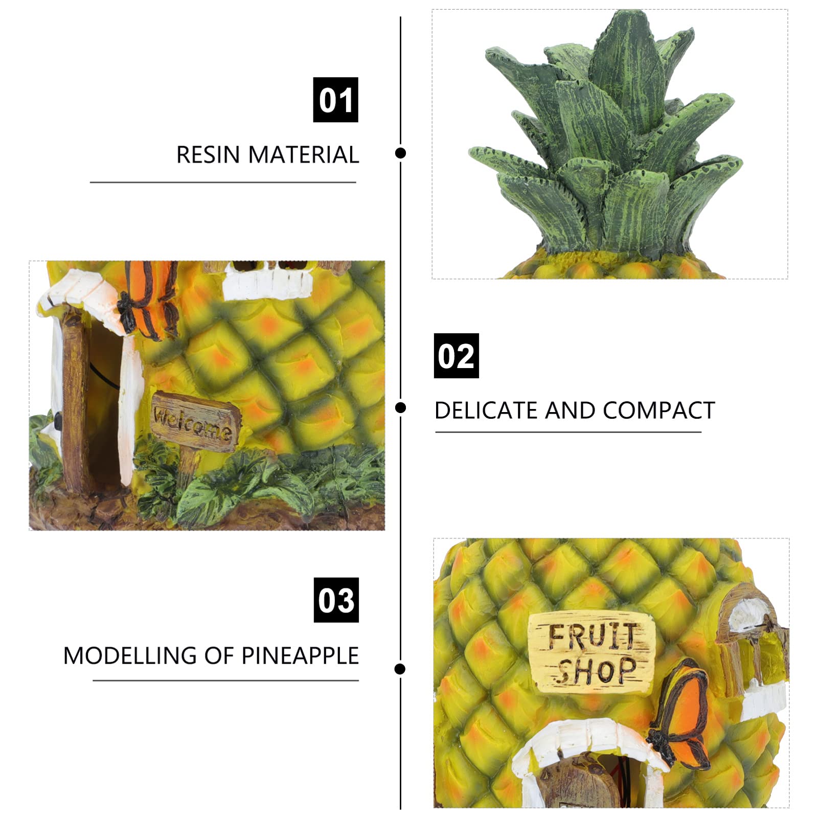 Uonlytech Solar Pineapple LED Garden Light - Waterproof Outdoor Decorative Pathway Lighting with Auto On/Off, Resin Figurine for Yard, Patio, Lawn & Landscape Decoration - Perfect for Garden Parties, Walkways & Nighttime Ambience