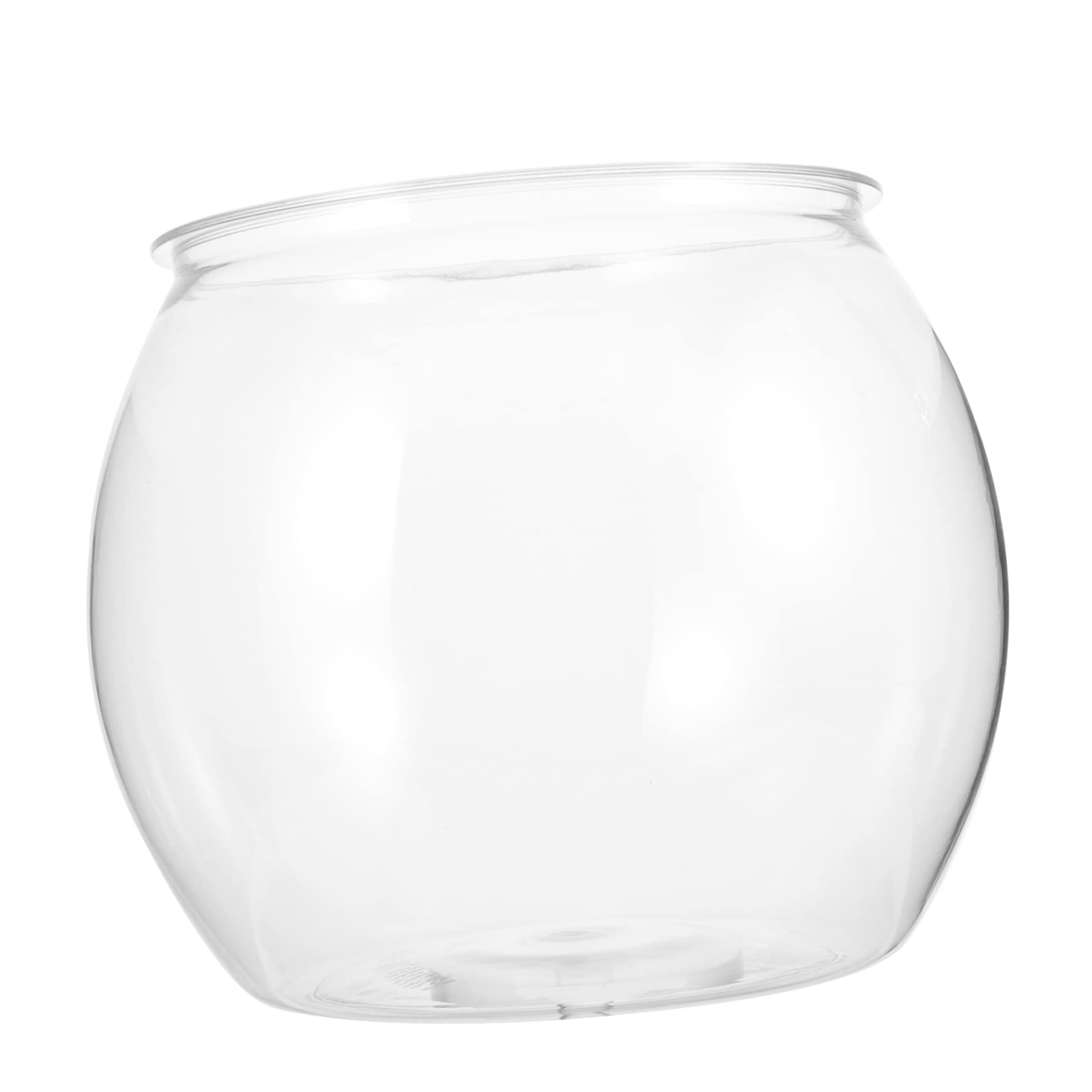 Transparent Round Plastic Fish Bowl - Goldfish Tank, Vase, Terrarium for Office & Home Decor | Perfect for Betta Fish, Small Aquatic Pets, and Succulent Plants