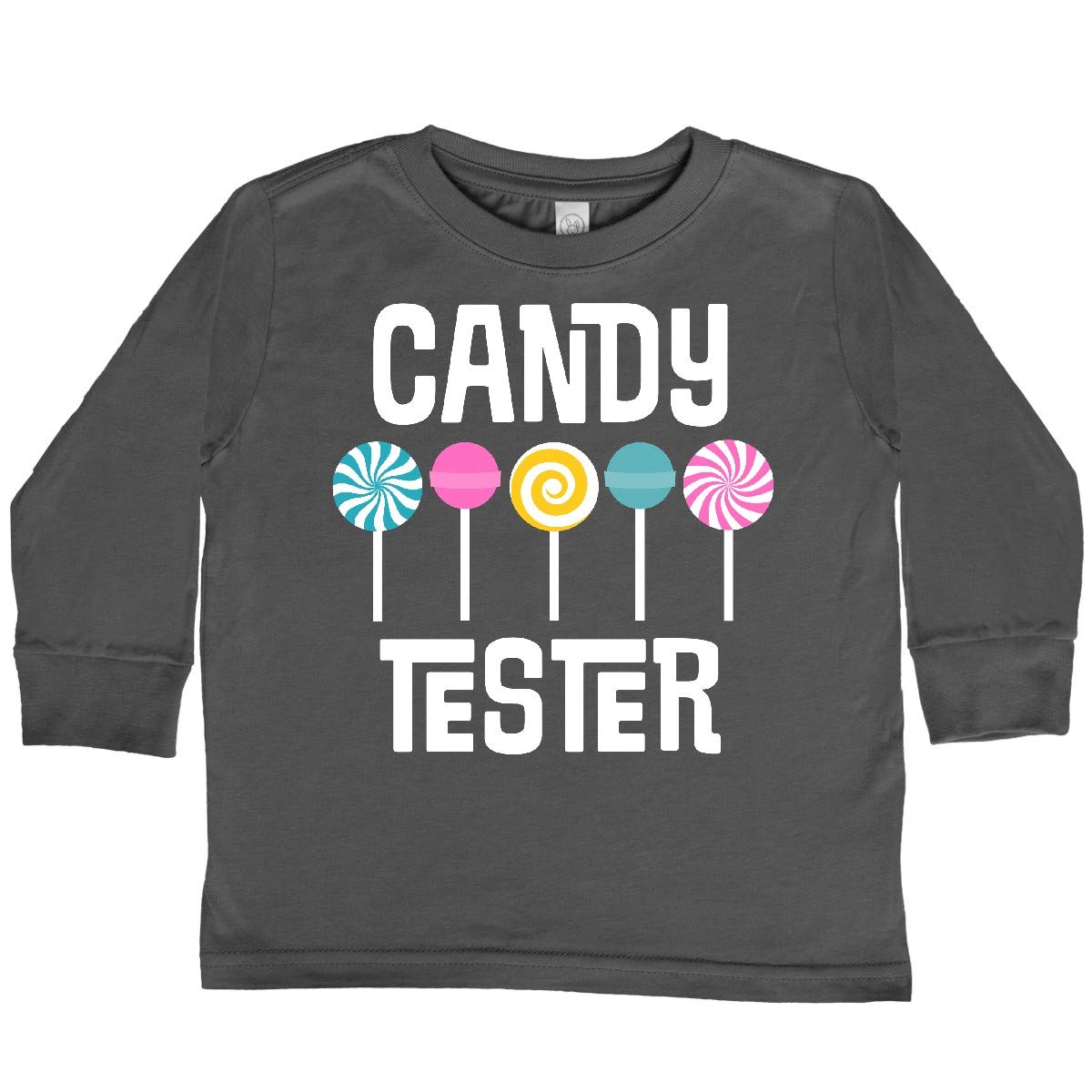 Inktastic Candy Tester Cute Sweets Toddler Long Sleeve T-Shirt for Boys & Girls - Soft Cotton Kids Tee for Birthday Parties, Family Outings & Playdates