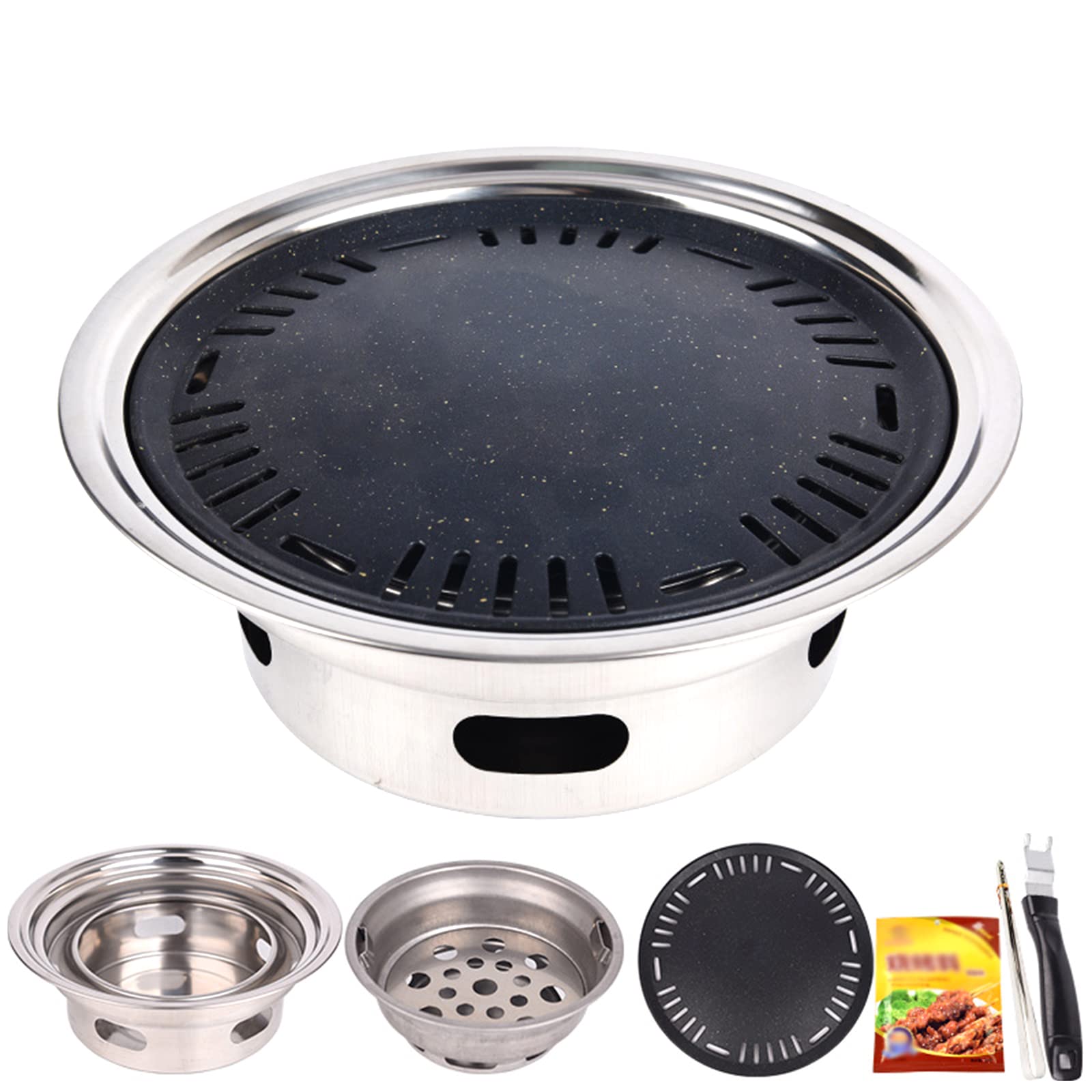 YDHNB Portable Charcoal BBQ Grill - Multifunctional Korean Style Smoker Grill for Camping, Picnics & Backyard Cooking | Tabletop Grill Stove with Adjustable Height