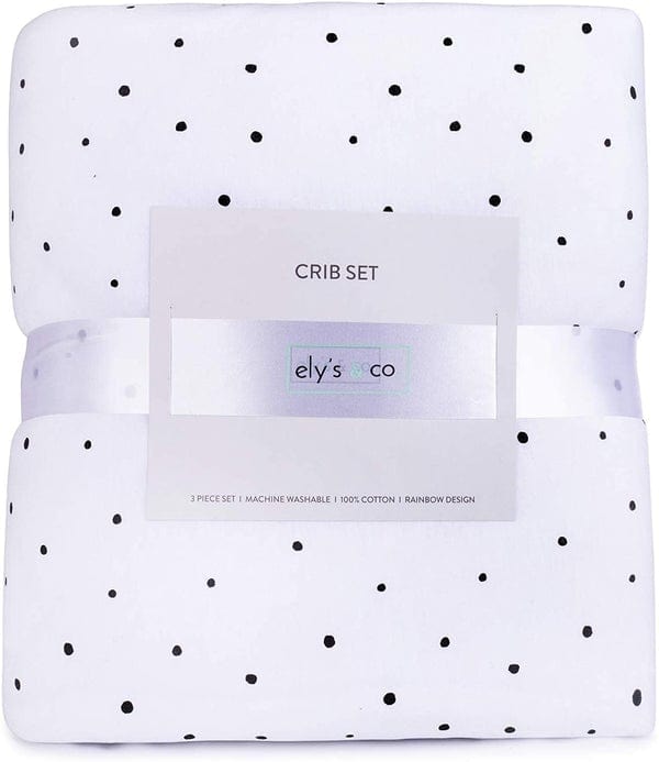 Elys & Co 4-Piece Baby Crib Bedding Set - Soft Cotton Crib Sheets, Fitted Crib Skirt, Bumper Pads - Perfect for Nursery Decor & Newborn Sleep Comfort