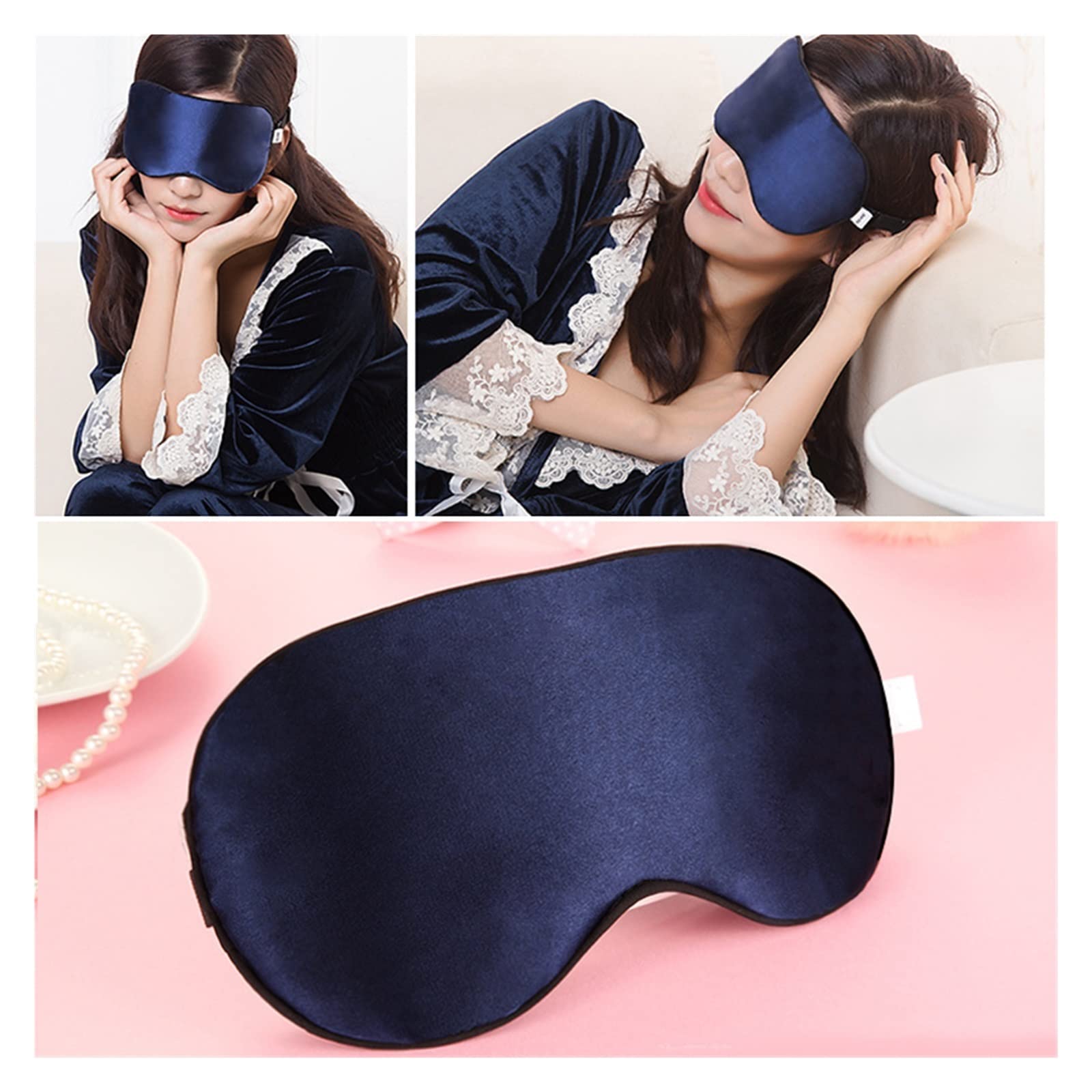 100% Natural Mulberry Silk Sleep Mask - Soft & Comfortable Eye Mask for Women & Men - Breathable & Smooth Silk Eye Cover for Sleeping, Travel & Relaxation (Green)