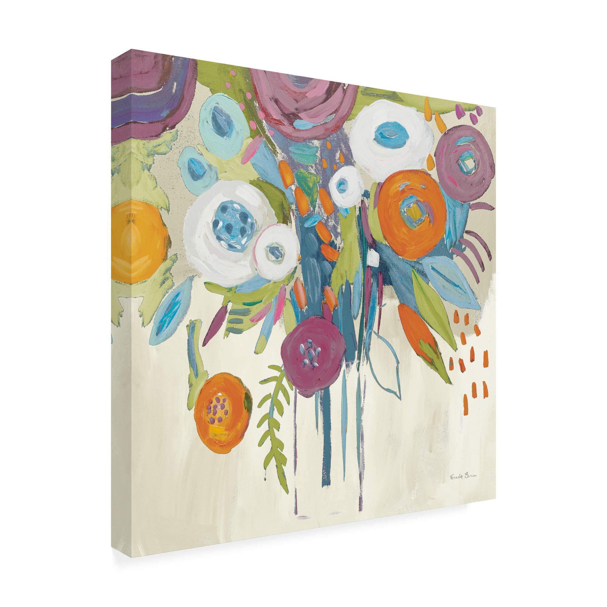 Trademark Fine Art Midnight Magic Autumn by Farida Zaman - 18x18 Inch Framed Canvas Wall Art - Perfect for Living Room, Bedroom & Office Decor
