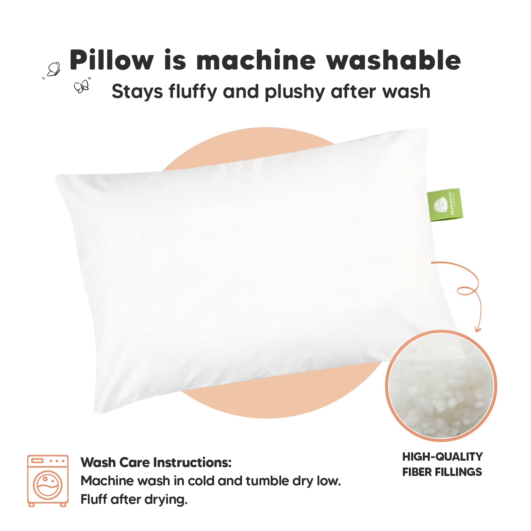 KeaBabies Organic Cotton Toddler Pillow & Bandana Drool Bibs Set - 2 Soft Baby Pillows (13x18) & 10 Absorbent Bibs for Boys & Girls - Perfect for Naptime, Travel & Messy Meals