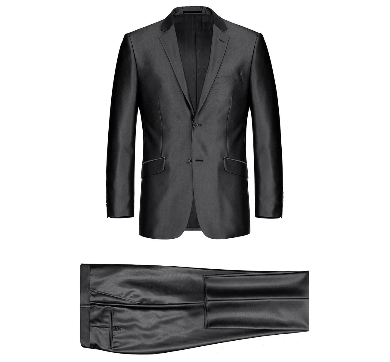 Alessandro Vitello by Renoir Sharkskin Slim Fit Italian Styled Two Piece Suit 207 - Premium Men's Business Attire for Weddings, Office & Formal Events