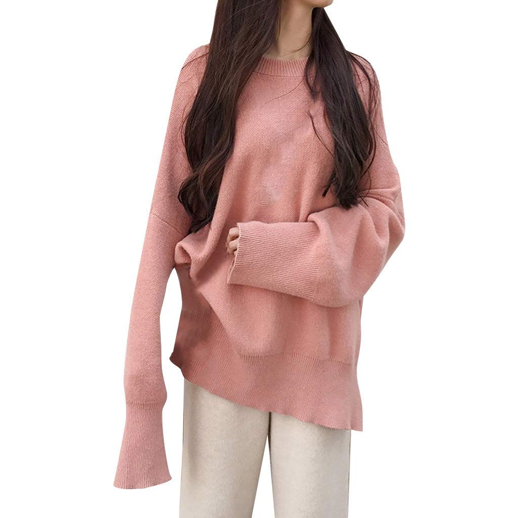Vedolay Women's Casual Long Sleeve Loose Knit Pullover Sweater - Korean Style Fashion Top for Fall & Winter, Office Wear & Daily Outfits