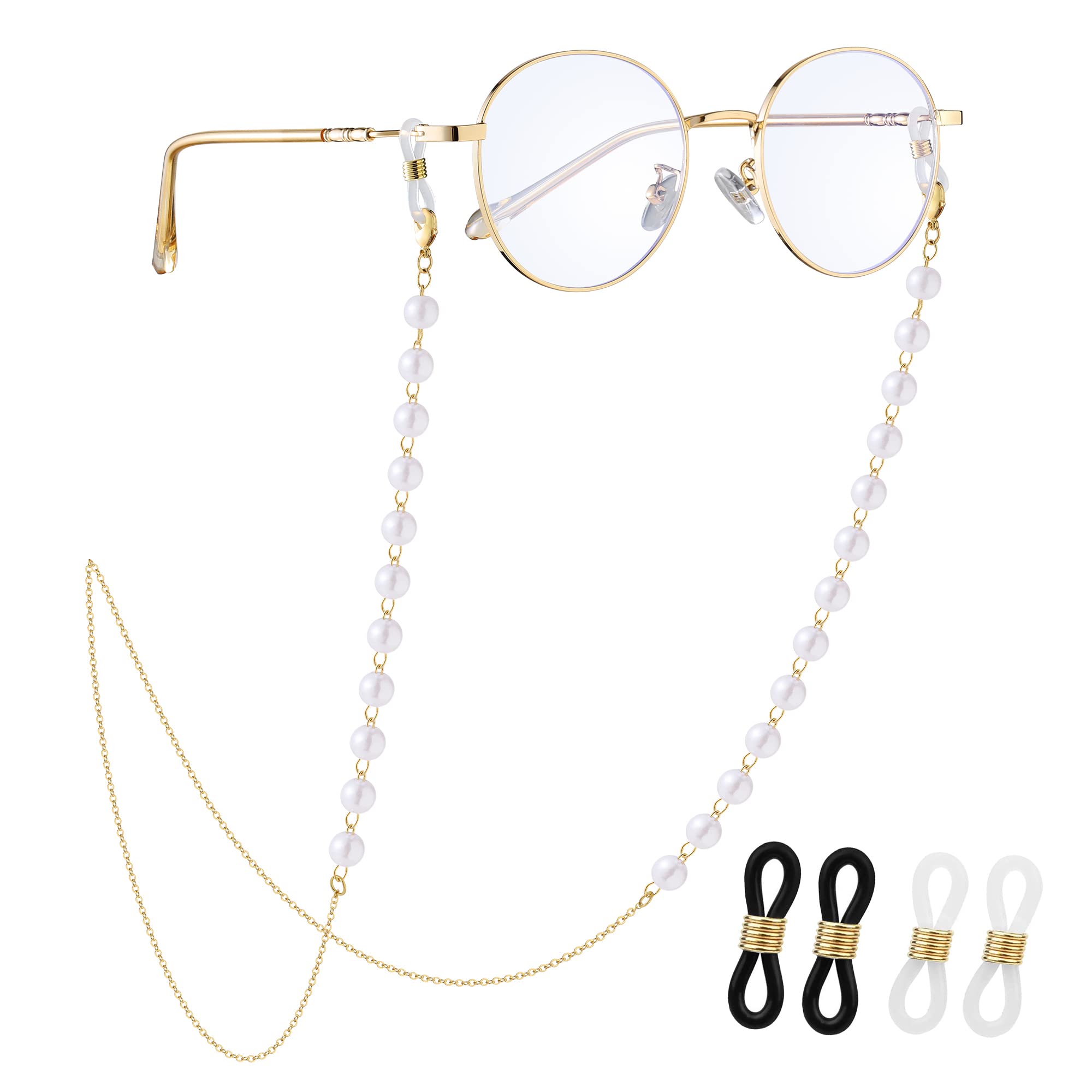 JURYLOO Beaded Eyeglass Chain for Women & Men - Stylish Sunglass Necklace, Glasses Strap & Eyewear Holder - Perfect for Reading, Driving, and Outdoor Activities