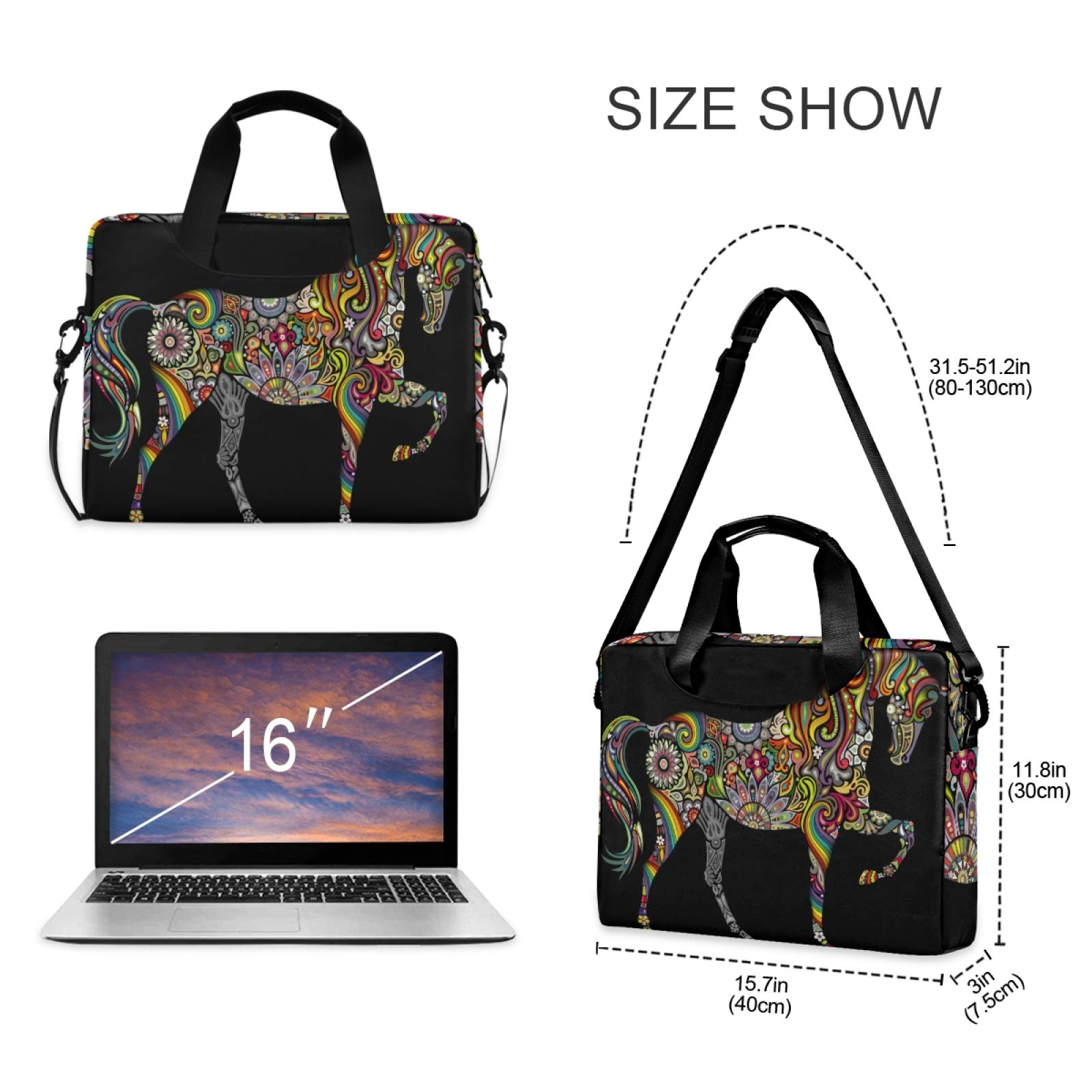 Premium 13-15.6 Inch Laptop Bag with Shoulder Strap - Durable Polyester Laptop Case for Men, Women & Students - Perfect for Work, School & Travel - Fits MacBook, Dell, HP & More