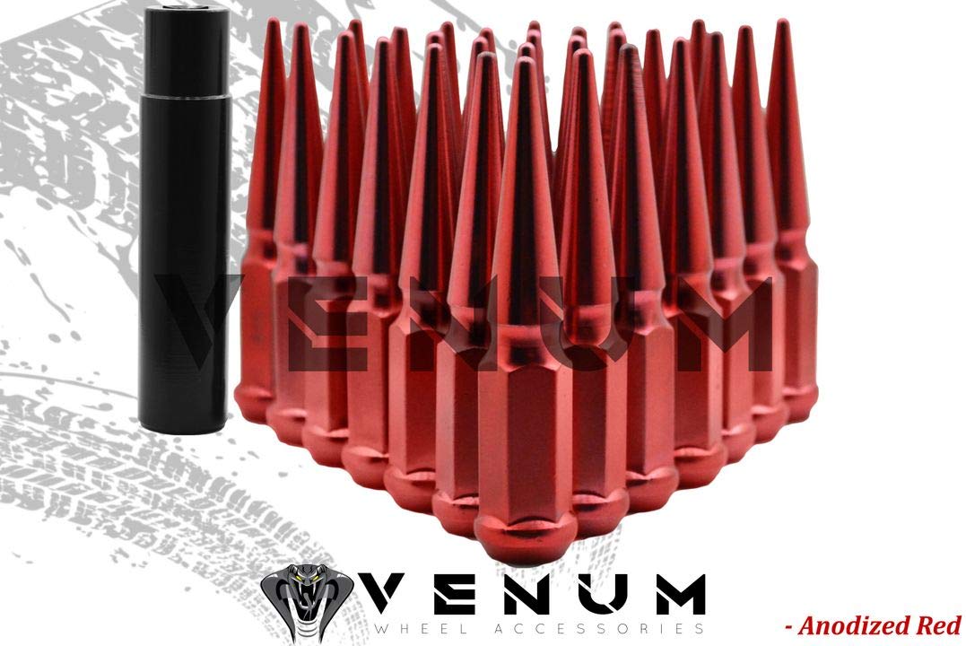 Venum 32PC Red Anodized Spike Lug Nuts - 4.5