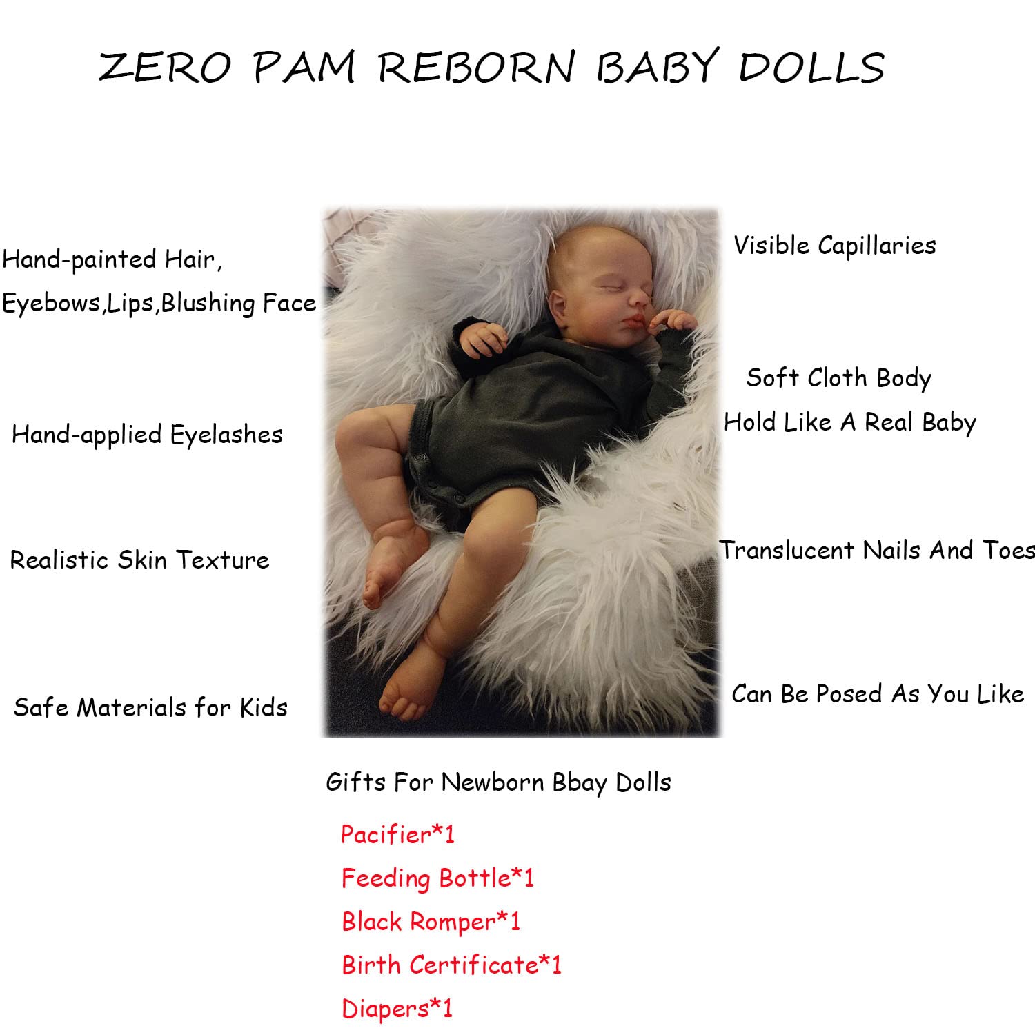 20 Inch Lifelike Silicone Reborn Baby Doll Boy - Realistic Sleeping Newborn Toddler with Closed Eyes, Soft Body & Visible Veins | Handcrafted Collectible for Nursery Decor, Photography Props, and Gift Giving