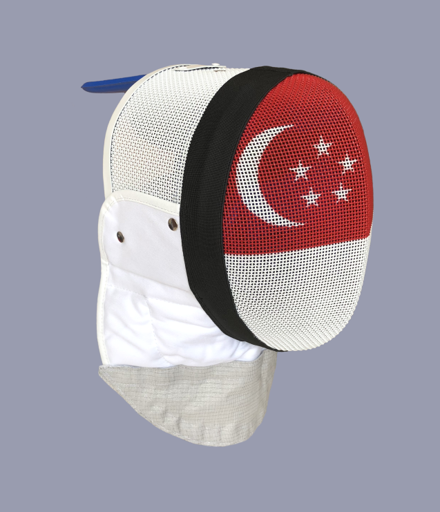 Uhlmann FIE Mask with Flag Print - Premium Fencing Gear for Competitions & Training - Perfect for Olympic, NCAA & International Fencing Events