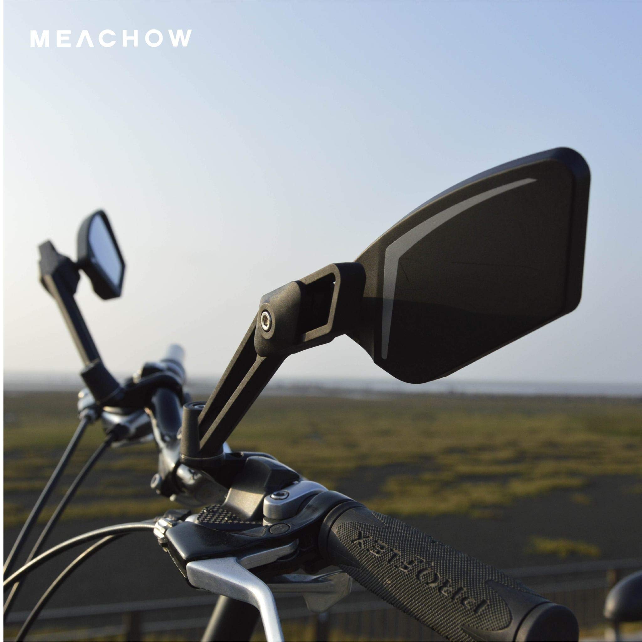 MEACHOW Scratch-Resistant Glass Lens Bike Mirror - Adjustable Handlebar Rearview Mirror for Safe Cycling (ME-003) | Perfect for Road Bikes, Mountain Bikes & Commuting