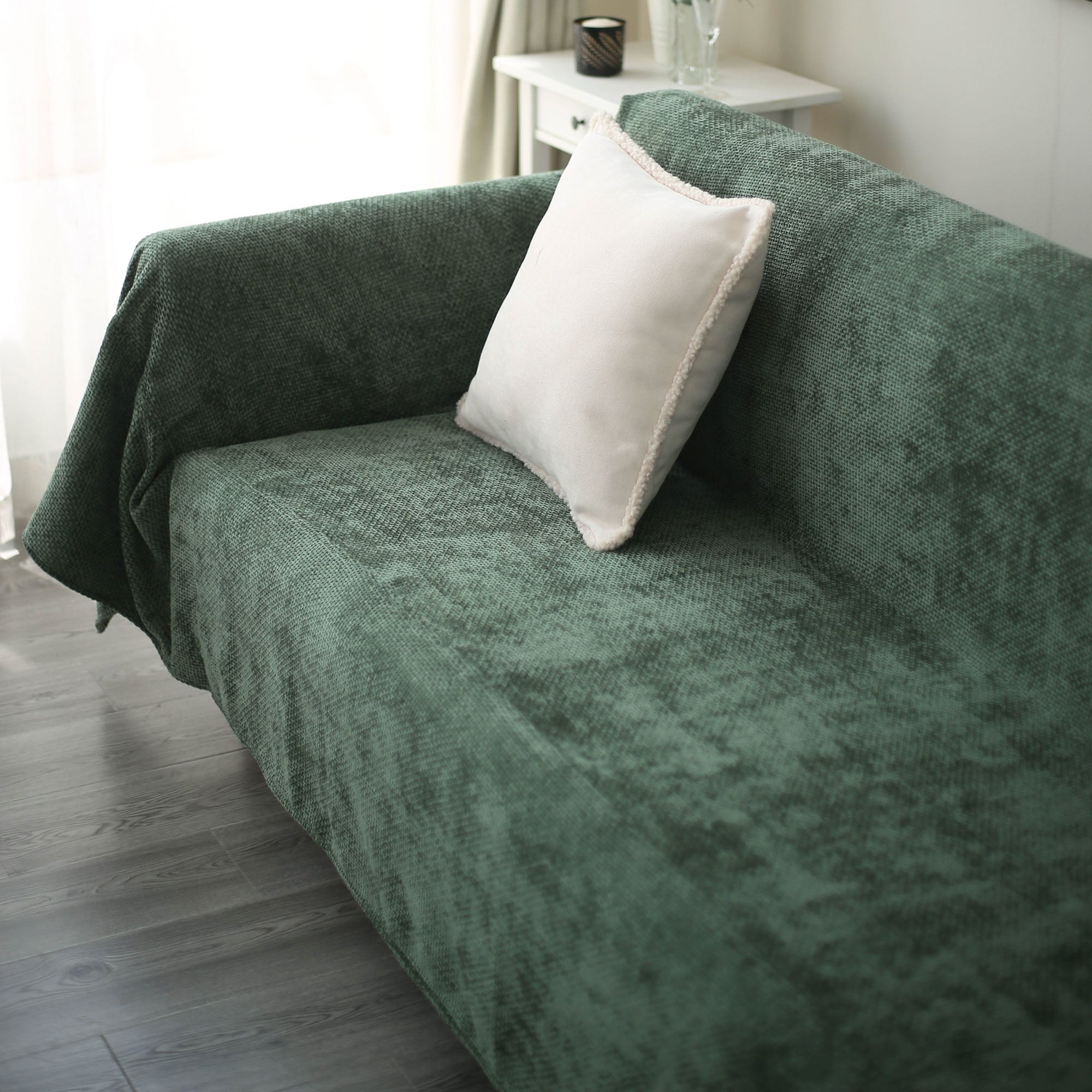 Cloud Soft Essentials Linen Sofa Cover - Breathable, Washable Couch Protector for Living Room, Bedroom & Home Decor | Perfect for Pets, Kids & Daily Use