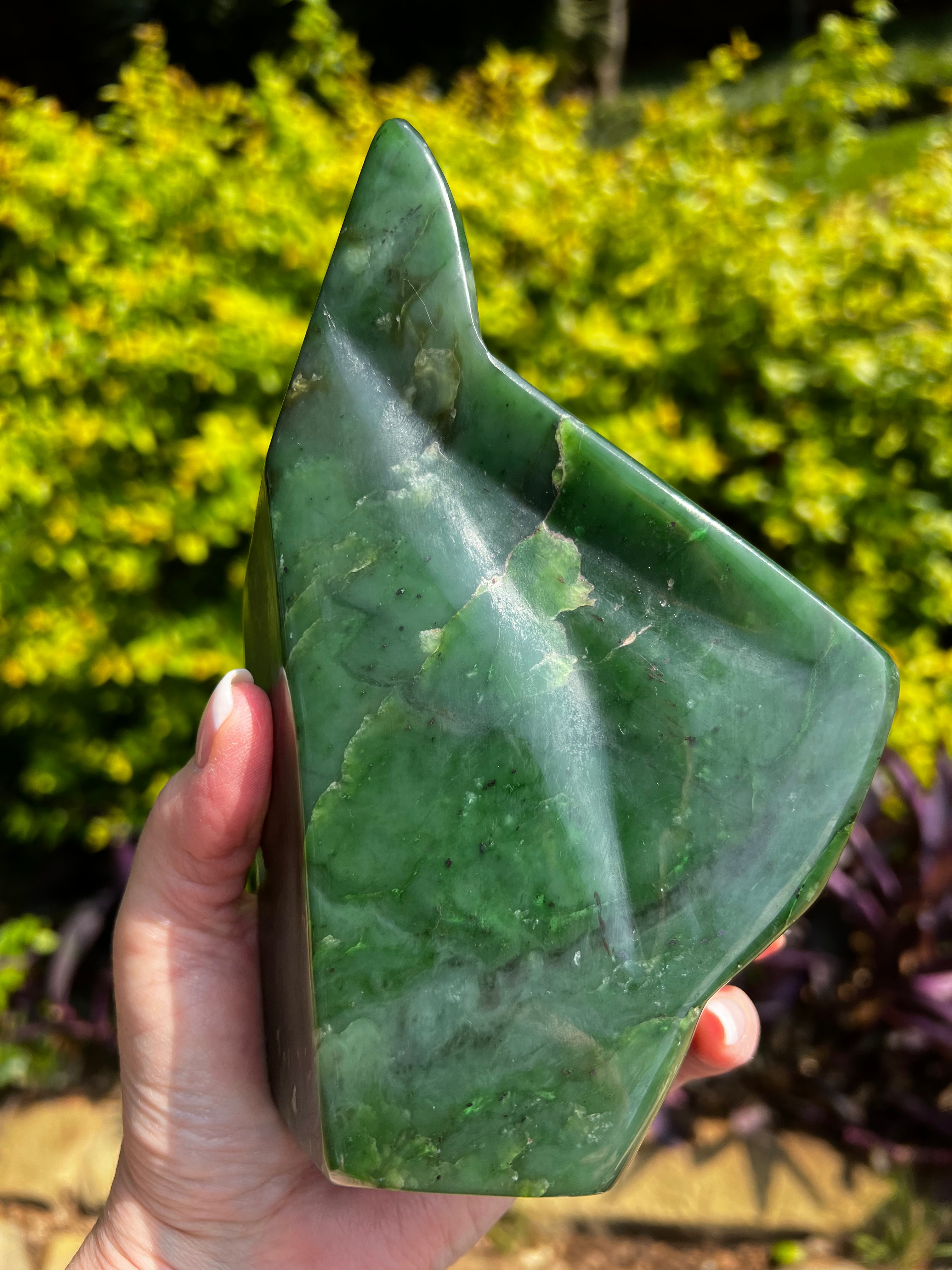 Premium Large Nephrite Jade Freeform Statement Piece - 3.10 lbs, 6.5 Inches - Handcrafted Natural Gemstone for Home Decor, Meditation & Jewelry Making