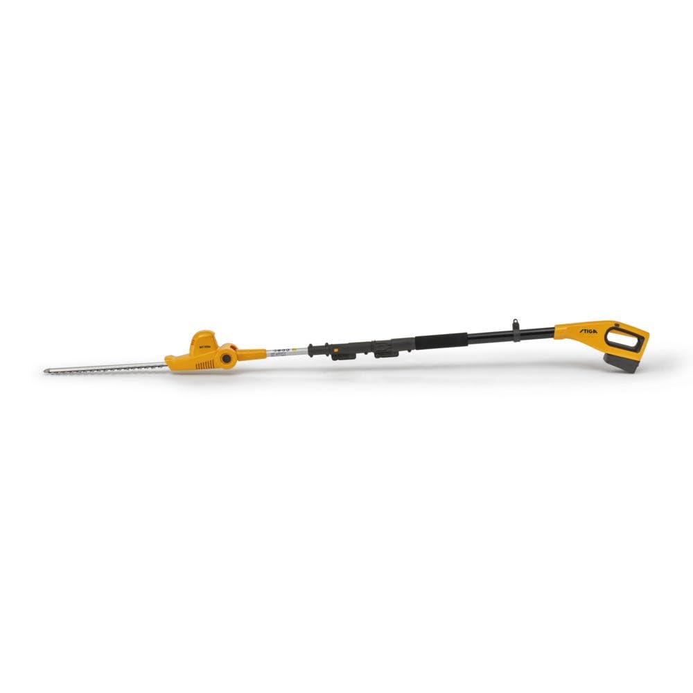STIGA MT 100e Cordless Telescopic Hedge Trimmer & Tree Pruner Kit with Battery & Charger - Yellow/Gray/Black - Professional Gardening Tool for High Branches & Tall Hedges - Perfect for Landscaping, Yard Maintenance & Garden Care