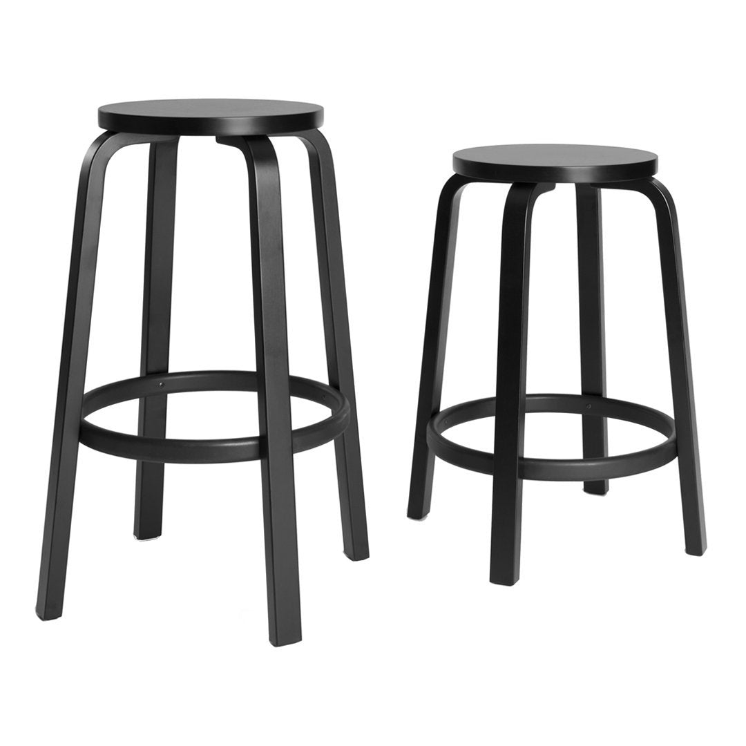 Artek Stool 64 by Alvar Aalto - Iconic Scandinavian Modern Bar Stool for Kitchen, Dining & Lounge Areas - Durable Birch Wood & Bentwood Design