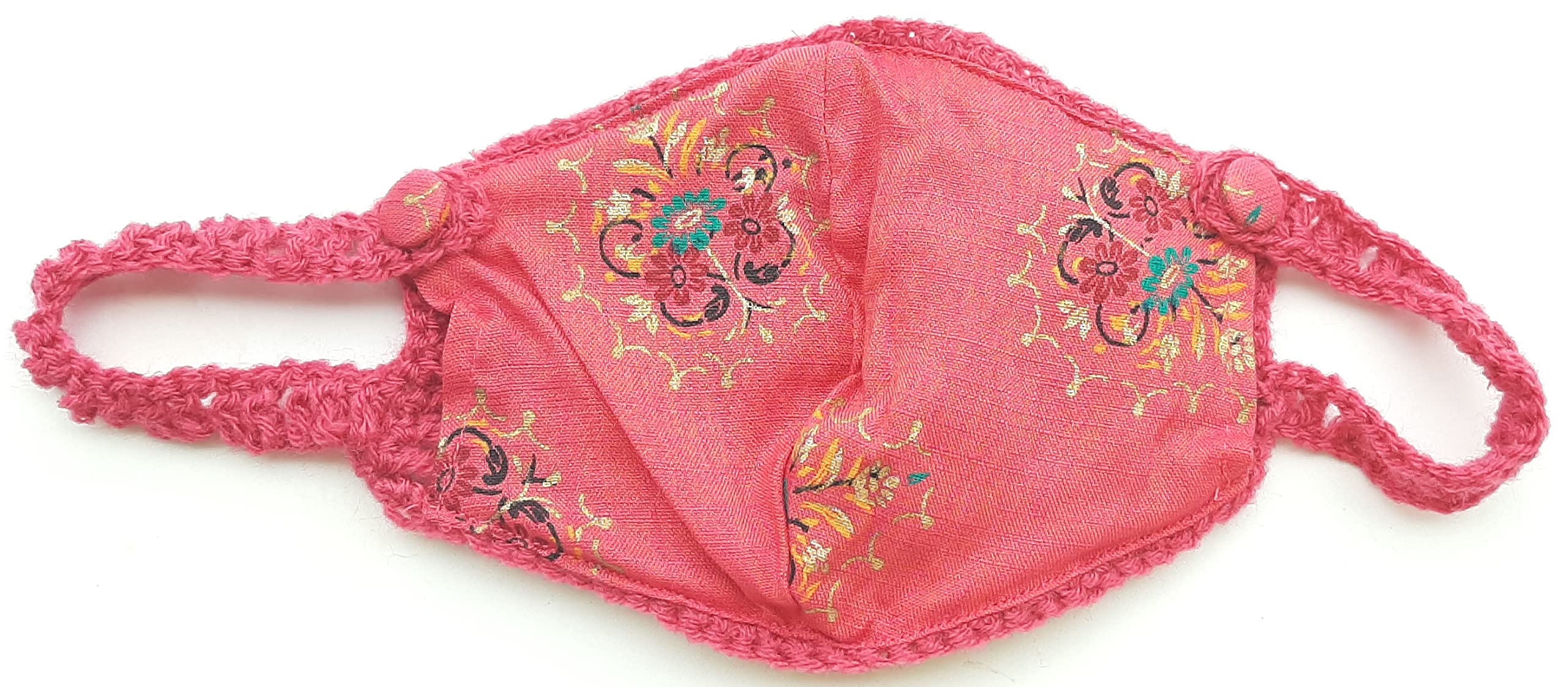 My Little Princess Handmade Wool Crochet Face Mask for Kids - Soft, Breathable & Adjustable (Multiple Colors) | Perfect for School, Playdates & Outdoor Activities (MLP-CR-Kids Mask004)