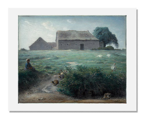 Jean François Millet Little Goose Girl Painting - Famous French Rural Artwork for Home & Office Wall Decor
