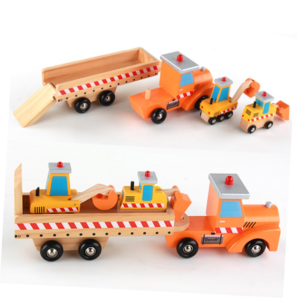 Musisaly Wooden Construction Vehicle Toy Set - 1PC Excavator & Engineering Car for Kids | STEM Learning, Pretend Play, Birthday Gifts for Boys & Girls | Perfect for Sandbox Play, Construction Theme Parties