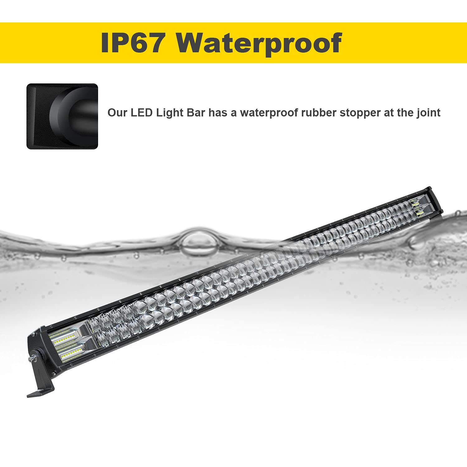 5D 52-Inch LED Light Bar with 4-Inch White/Amber LED Pods - Strobe Fog Light, Spot & Flood Combo for Off-Road - Universal Windshield Mount & Wiring Harness - Fits 1987-1995 Jeep Wrangler YJ - Perfect for Night Driving, Off-Roading & Emergency Vehicles