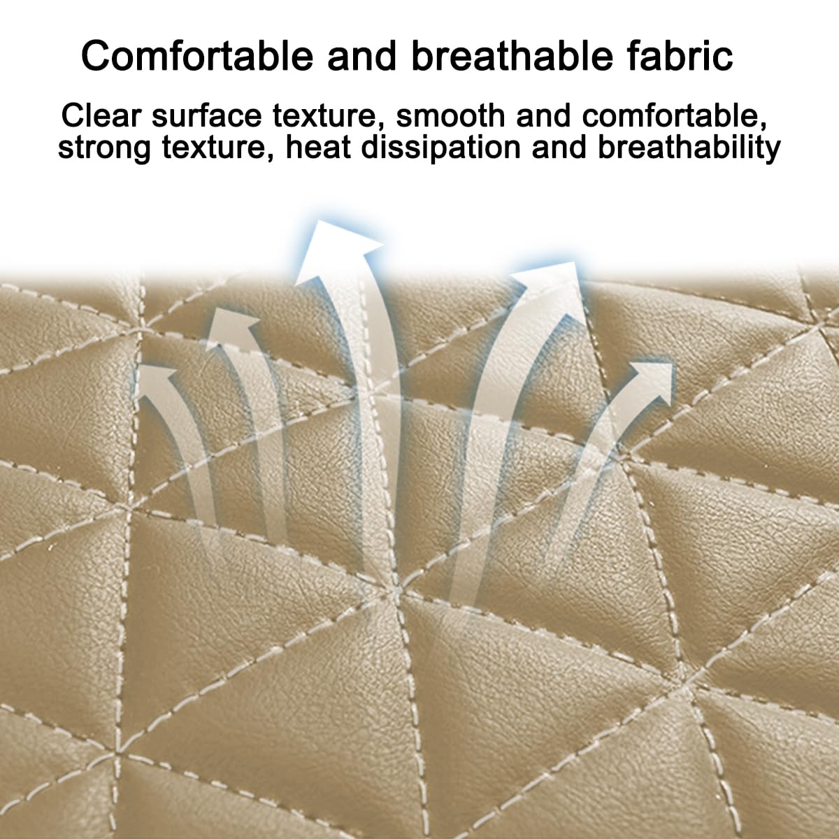 2PCS Premium Leather Car Seat Covers - Universal Waterproof Front Seat Protector Pads with Storage Pockets for SUV, Truck, Sedan (Beige) | Durable Auto Seat Cushions for Comfort & Protection During Commutes, Road Trips & Daily Driving